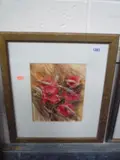 poppies and barley, watercolour, signed lower right, 25cm x 21cm by Ann Blockley, watercolour, sold Aug 2015