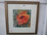 Poppy, watercolour, signed lower left, 29cm x 28cm by Ann Blockley, watercolour, sold Aug 2015