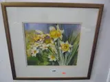 Daffodils, watercolour, signed lower right, 27cm x 32cm by Ann Blockley, watercolour, sold Aug 2015
