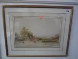 Shepherd and Sheep on a track, watercolour, signed lower right, 29cm x 44cm by J. Barclay, watercolour, sold Aug 2015
