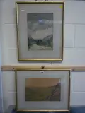 river scene and valley view, two watercolours, monogrammed and dated 1929 (2) by Maxwell Armfield, 1929, watercolor, sold Aug 2015