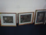 head portrait of a Terrier, pair, pastel, signed, and another portrait of a man by the by T. Bowie, pastel, sold Aug 2015