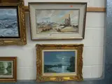 Tin Mines, oil on canvas, signed lower right, 24cm x 45cm and another Moonlight by Wyn Appleford, oil on canvas, sold Jul 2015