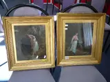 young ladies in woodlands settings, oil on canvas, signed and dated 1871, pair, 28cm x by P. Bethell, 1871, oil on canvas, sold Jul 2015