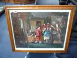 a celebration with children dressed in adult clothing, signed indistinctly by Th Century Folk Art, 1867, oil on paper, sold Jul 2015
