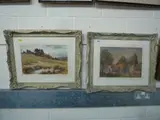 Milkmaid before a barn and a rural landscape, watercolours, one signed lower left, 24cm x 37cm (2) by F. Wilson, watercolor, sold Jul 2015