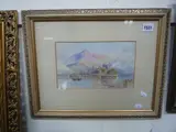 mountainous lake scene, watercolour, initialled lower right, 15cm x 25cm by Initialled Spj, watercolour, sold Jul 2015
