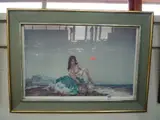 semi-clad lady in a landscape, print, signed in pencil, 42cm x 65cm by William Russell Flint, print, sold Jul 2015