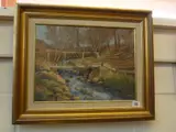 late 20th Century, 'The Footbridge - Burbage Brook, Derbyshire', oil on board, 30cm x by William Burns, oil on board, sold May 2015