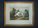 mountain landscape with cottages and figure, watercolour, signed lower right, 20cm x by C. D. Harriman, watercolour, sold May 2015
