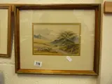 late 19th Century, mountain landscape with path and five-bar gate, watercolour, signed by E. Paul, watercolour, sold May 2015