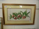 (British, 20th Century), watercolour, still life with fruiting peach branch, signed by W. Rayworth, watercolour, sold May 2015