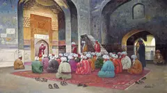 At Prayer Signed Oil by Richard Karlovich Zommer, Oil on canvas, sold Dec 2015