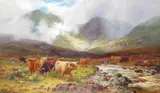 Sligachan, Skye Signed and dated 1898 Oil on canvas 152 x 91cm; 60 x 36in by Louis Bosworth Hurt, 1898, Oil on canvas, sold Dec 2015