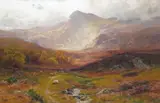 Autumn Hills Signed Oil by James Henry Crossland, Oil on canvas, sold Dec 2015