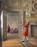 Interior of the Vatican by Adolphe Henri Laissement, Oil on panel, sold Dec 2015