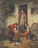 Calling for lunch Signed and dated 1864 Oil on panel 75 x 61cm; 29½ x 24in Provenance: Mr by Théodore Gérard, 1864, Oil on panel, offered Dec 2015