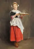 The cheerful maid Signed Oil on canvas 60.5 x 42cm; 24 x 16½in Provenance: Douwes Fine Art Christie’s, 22nd November 1996, lot 133 ++Good condition by Alexis Vollon, Oil on canvas, offered Dec 2015
