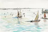 Distant Lido by Muirhead Bone, Pencil and watercolour, sold Dec 2015