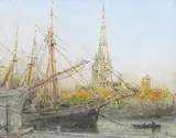 Untitled by Albert Goodwin, 1926, Pen, ink and watercolour, sold Dec 2015