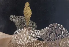 Jewelled leaf, 1947 Signed with initials and dated 47 Gouache 44 x 64.5cm ++1 or 3 small flecks of bloom otherwise good condition by John Armstrong, Gouache, sold Dec 2015