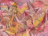 A lady with a lyre; A bird figure A pair, both signed Both watercolour and bodycolour over pen and ink Each 21.5 x 28cm (2) Provenance: L.F by Ophelia Redpath, watercolour and bodycolour, sold Dec 2015