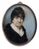 Portrait miniature of a lady wearing pearls in her hair Signed by George Engleheart, watercolor, sold Dec 2015