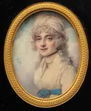 Portrait miniature of Miss Gunning by Richard Cosway, watercolor, sold Dec 2015