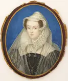 Portrait miniature of Mary Queen of Scots Inscribed by George Perfect Harding, watercolor, sold Dec 2015