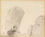 An Indian river craft Pencil with grisaille wash 11.5 x 14cm; 4½ x 5½in Provenance: Sabin Galleries, London by Thomas Daniell, Pencil with grisaille wash, sold Dec 2015