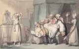 The wedding night Signed Pen by Thomas Rowlandson, Pen, ink and watercolour, sold Dec 2015