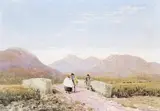 Figures on a Bridge by David Cox, Watercolour over pencil heightened with bodycolour and stopping out, sold Dec 2015