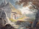 The old watermill Signed Watercolour with gum arabic 12.5 x 16.5cm; 5 x 6½in Exhibited: Manchester, 1859 The estate of Peter J by William Payne, Watercolour with gum arabic, sold Dec 2015