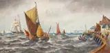 Entering the harbour by Thomas Bush Hardy, 1890, Watercolour, offered Dec 2015
