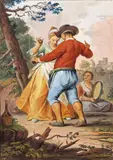 Neapolitan scenes from peasant life Five by Saviero Xavier Della Gatta, 1800, watercolor, sold Dec 2015