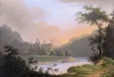 View of Tintern Abbey, Monmouthshire Bodycolour 27.5 x 40cm by Thomas Walmsley, watercolor, sold Dec 2015