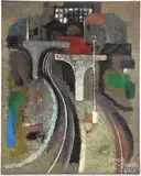 street scene by Alex Charles Chartier, oil on board, sold Jun 2019