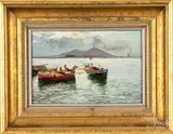 of fishermen by Oscar Ricciardi, oil on board, sold Jun 2019