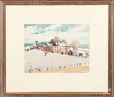 farmscene by Christian Dull, watercolor, sold Jun 2019
