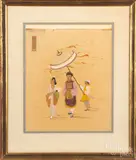 orientalist scene by Dorsey Potter Tyson, mixed media, sold Jun 2019