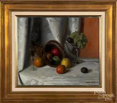 still life by Herbert Abrams, oil on canvas, sold Jun 2019