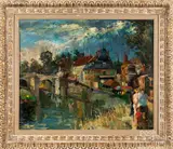 townscene by Olivier Foss, oil on canvas, sold Jun 2019