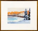 winter landscape by Andrea Peters, oil on board, sold Jun 2019