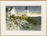 titled Morning at Pemaquid by Joe Frassetta, watercolor, sold Jun 2019