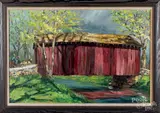 Ashland Covered Bridge Spring by Nancy Sawin, oil on canvas, sold Jun 2019