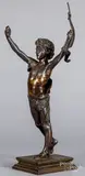 of a young Saint Jean Baptiste by Jules Lafrance, bronze, sold Jun 2019