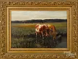 landscape with cows by George Arthur Hays, oil on canvas, sold Jun 2019