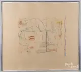 abstract by Nancy Graves, color engraving, sold May 2019