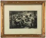 illustration of two African American men talking by Joseph Gould, pencil, sold May 2019