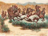 Western Scene by Wendell Hall, oil on canvas (unstretched), sold Jan 2022
